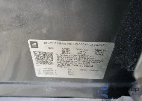 2018 Chevrolet Equinox Ls from USA, damaged, VIN 2GNAXHEV9J6286854